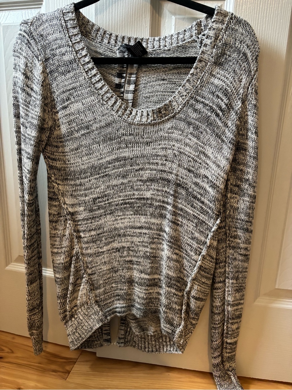 Central Park West Gray Marled Scoop Neck Pullover